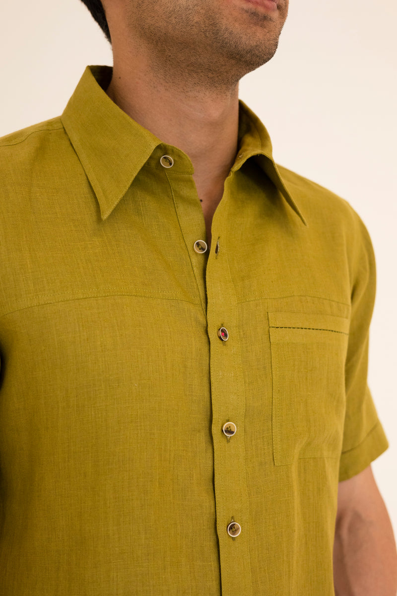Olive Half Sleeve Shirt